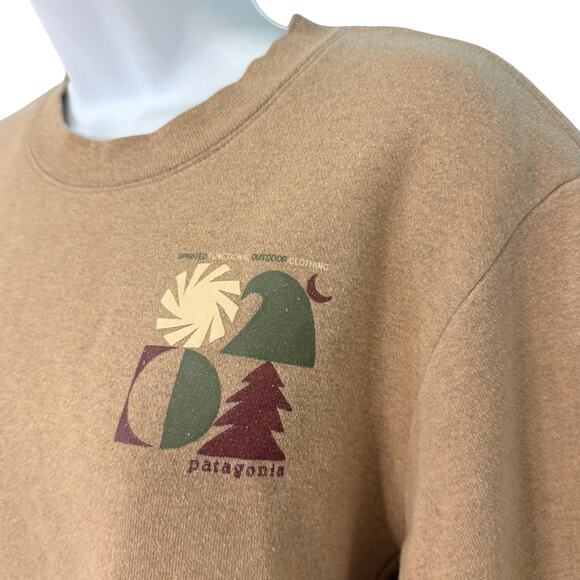 Patagonia Brown Organic Pullover Spirited Seasons Uprisal Crew Sweatshirt size S - Picture 6 of 10